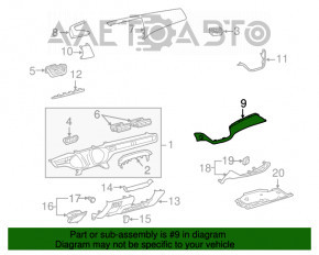 Right lower dashboard trim Toyota Avalon 13-18 wood grain