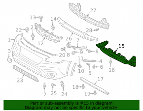 Subaru Outback 20-22 front bumper center lower mount