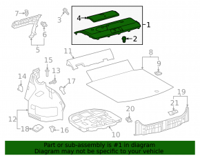 Rear shelf for Toyota Camry v70 18-24 black without speakers