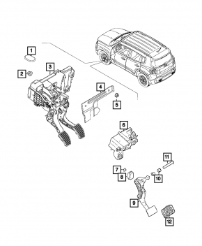 Brake pedal Jeep Renegade 15-