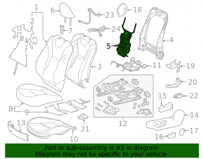 Lumbar support for the driver's seat Toyota Prius 50 Prime 17-22