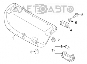 Black trunk lid trim for Hyundai Sonata 15-17