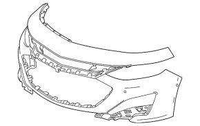 Front bumper bare Chevrolet Malibu 19- without parking sensors