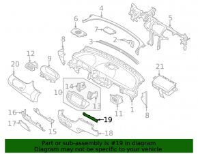 Kia Sorento 19-20 ebony front panel molding