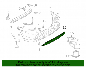 Mitsubishi Outlander 19-21 rear bumper center lip