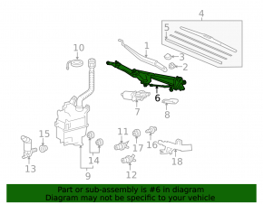 Windscreen wiper trapezoid with motor front Lexus Lexus RX350 RX450h 10-15