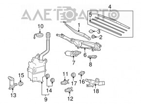 Windscreen wiper trapezoid with motor front Lexus Lexus RX350 RX450h 10-15