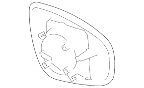 Right mirror element Lexus CT200h 11-17 heated
