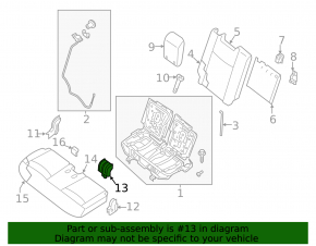 Nissan Pathfinder 13-16 black 3rd row center seat trim