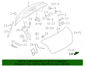 Audi A4 B8 08-16 Boot Lid Lock Hook