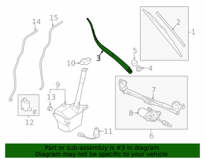 Right wiper arm for Kia Sorento 10-15