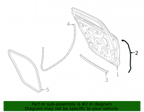 Door seal, side rear right front Porsche Taycan 20-26
