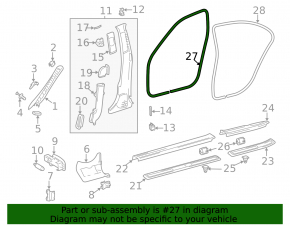 Mercedes W211 front left door seal