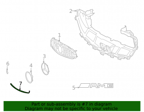Lower left grille molding for Mercedes E 53 21-23 AMG pkg