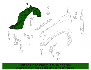 Front left mudguard Mazda 3 14-18 BM