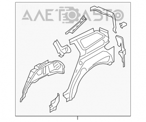 Quarter wing rear right Mazda CX-7 06-09
