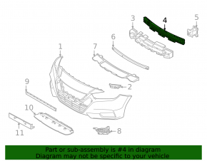 Nissan Versa 2020-23 Front Bumper Reinforcement