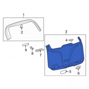 Lower Trunk Door Trim Ford Explorer 16-19 Black Electric
