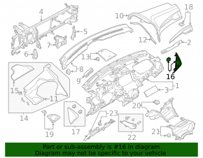 Lincoln MKZ 17-20 black right side dashboard trim