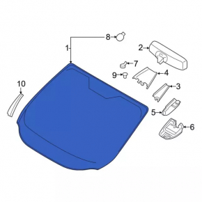Ford Escape MK3 17-19 windshield rest for rain sensor and lane tracking camera with heating sand