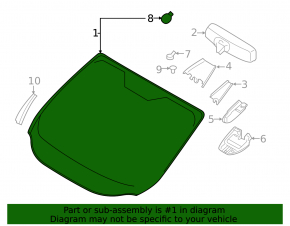 Ford Escape MK3 17-19 windshield rest for rain sensor and lane tracking camera with heating sand