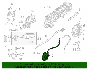 Front left door actuator for Land Rover Range Rover 22-25