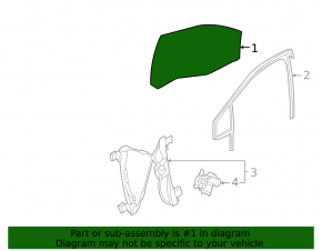 Front left door glass Chevrolet Cruze 16-