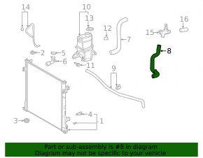 Cooling pipe left Toyota Highlander 20-22 3.5