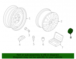 Center cap for VW Taos 22-25 wheel