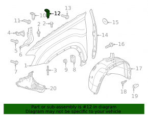Front rear left wing bracket VW Atlas 18-20 prerest