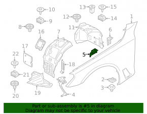 Front left wing bracket BMW 5 G30 17-23