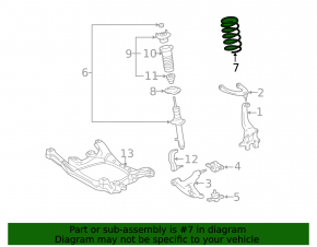 Front left spring for Lexus GS350 2011 AWD