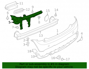 Rear bumper mount left Mini Cooper F56 3d 14-19 prerest