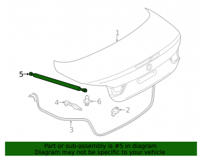 Left trunk lid shock absorber BMW 4 F33 14-20 convertible