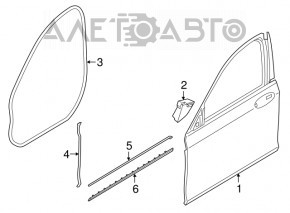 Front left lower door molding BMW 7 G11 G12 16-22 chrome