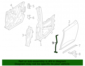 Door seal rear left BMW i3 14-21 front