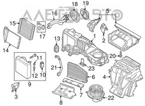 Bare case air conditioner, left side VW Passat b7 12-15 USA