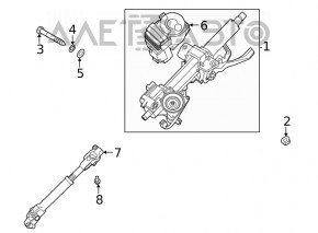 Steering column Hyundai Sonata 20-23 under ignition switch