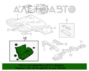 Rear bumper guard left Toyota Highlander 14-19 dented