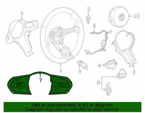 Steering wheel controls for a BMW X1 F48 16-22 without radar, M-Sport