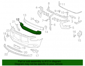 Front Bumper Absorber Infiniti QX60 16-rest