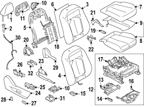 Front left headrest for Subaru Forester 25-26