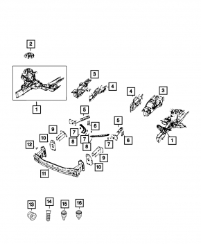 Side member fang left Jeep Compass 22-