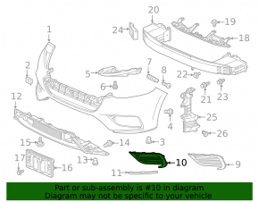 Right fog light plug Honda Insight 19-22 structure, under fog light