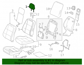 Headrest front left Lexus ES300h ES350 13-15 leather black