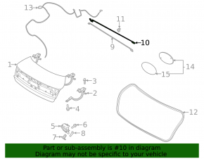 Left trunk lid hinge torsion bar for Hyundai Sonata 20-23 without spoiler