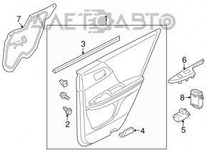 Rear left door panel for Honda Accord 2013-2017, gray leather