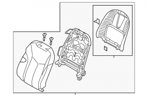Driver's seat Hyundai Veloster 12-13 without airbag, cloth black
