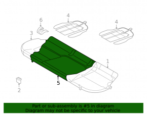 Rear seat cushion for Audi A4 B8 13-16, grey leather with grey stitching, worn leather, cracked leather, scratches