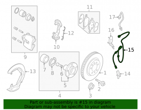 ABS sensor wire front left Mazda3 MPS 09-13